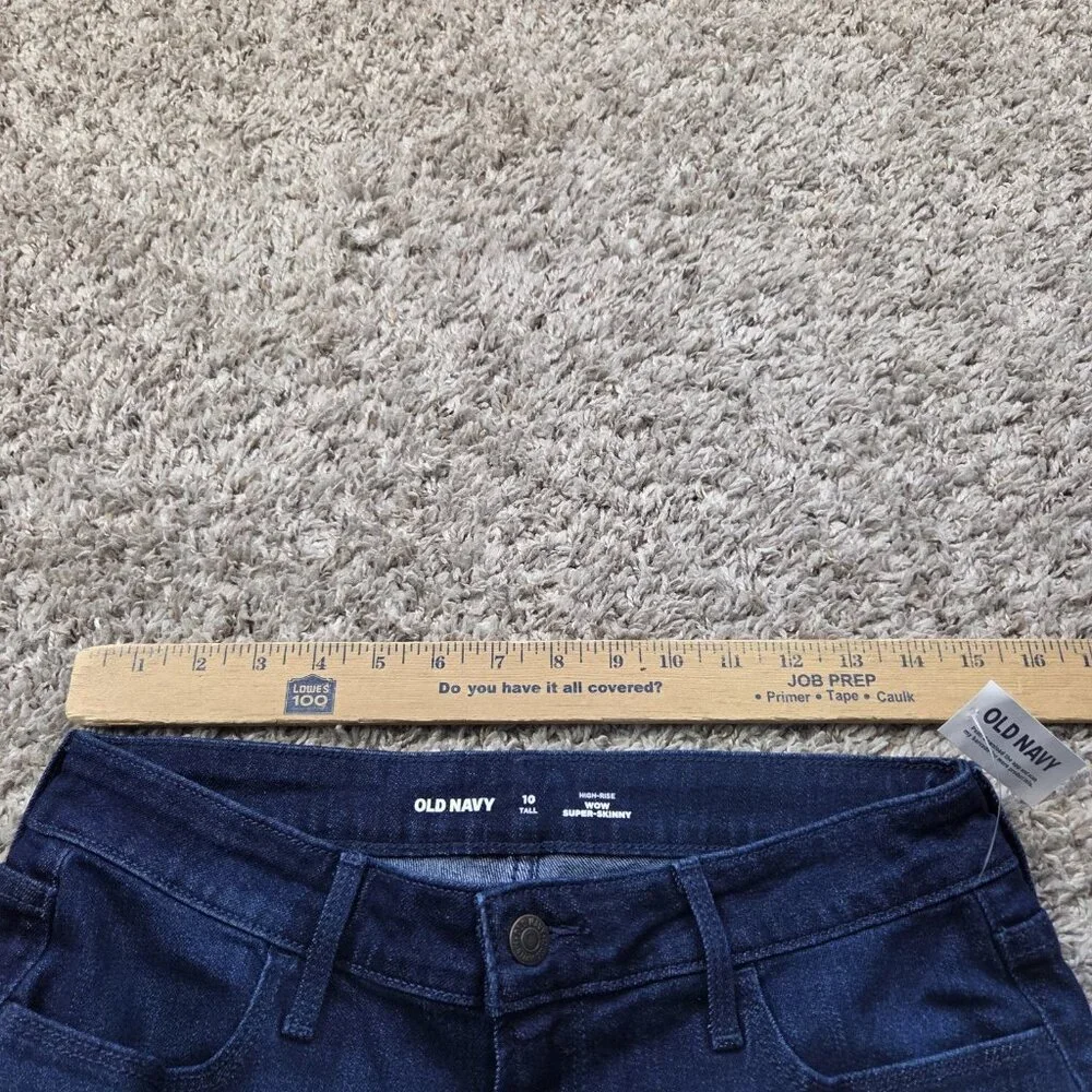 Old Navy Jeans Womens 10 Tall High Rise Wow Super Skinny Dark Wash Tags
